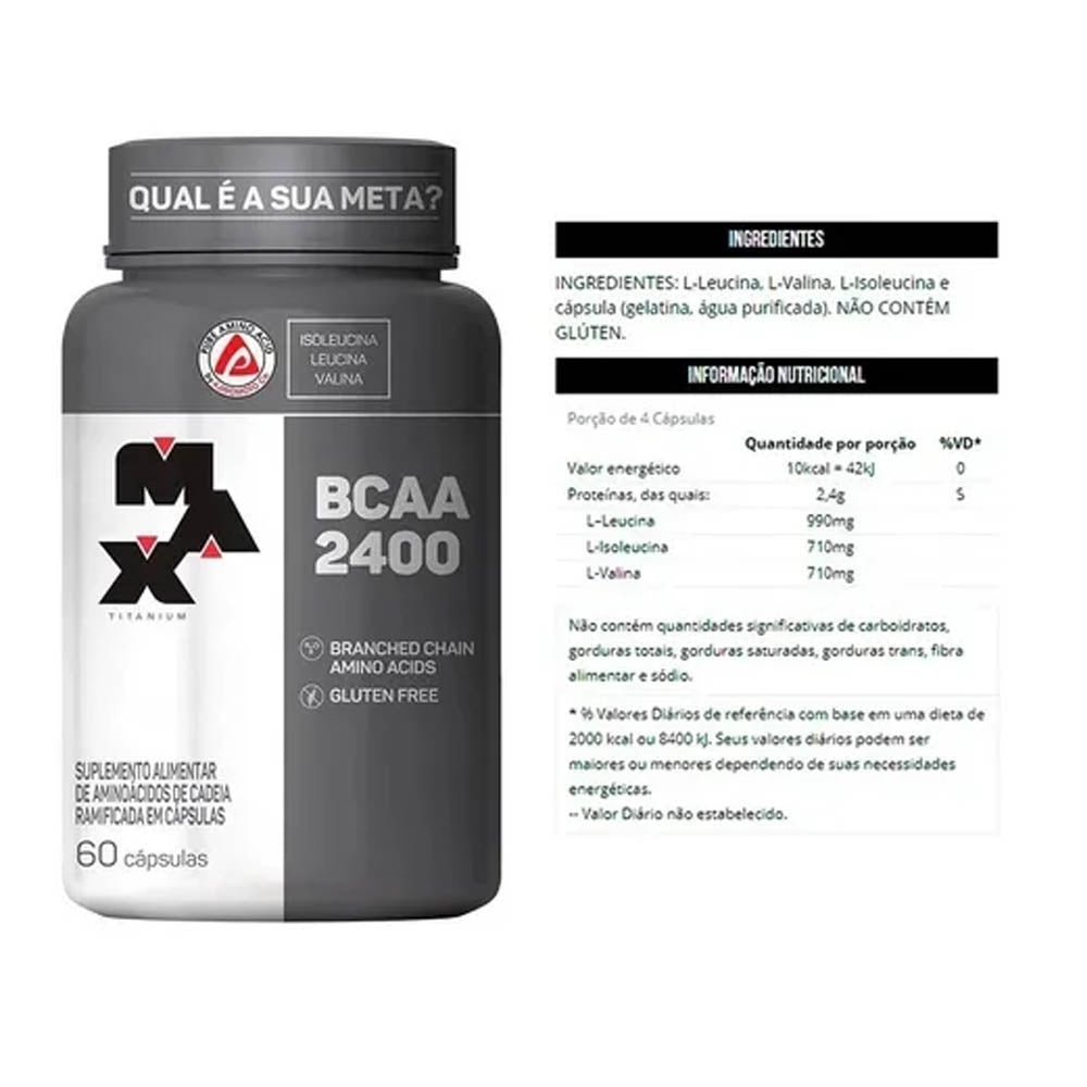 Bcaa 2400 Pote Com 60 Capsulas Max Titanium
