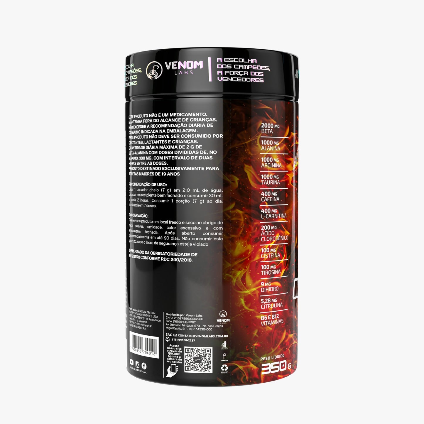 MADNESS 350g *50 doses* (PRÉ TREINO BRUTO) - Venom Labs