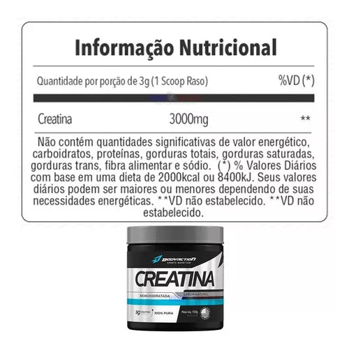 Creatina Monohidratada 150g (100% Pura) - Bodyaction
