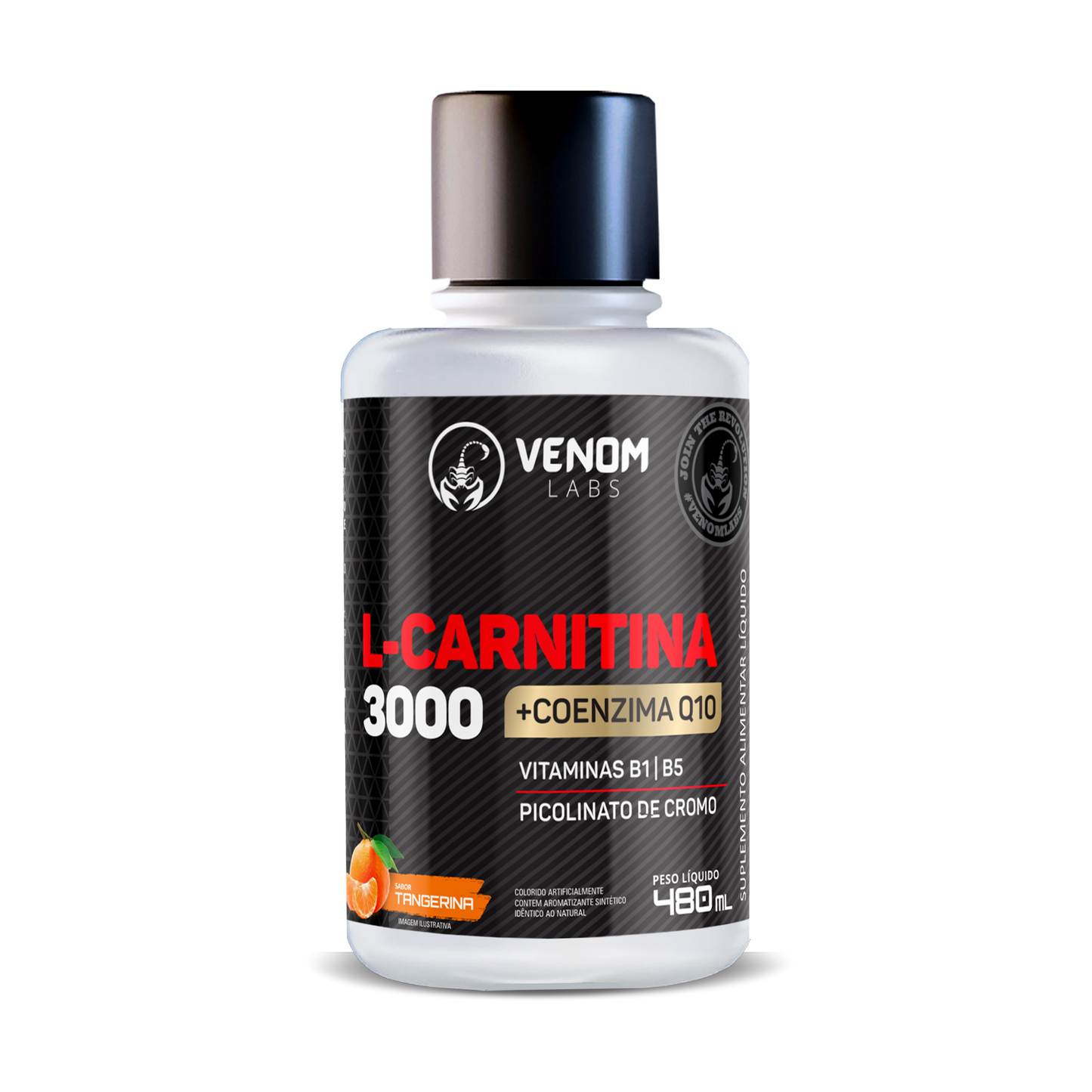 L-CARNITINA + COq10 3000mg (cromo e vitaminas b1 e b5) 480ml- VENOM LABS