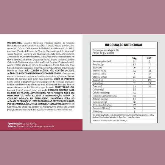 Colageno Themo Skin 200g (COM AÇÃO TERMOGÊNICA - LARANJA MORO + CAFEÍNA) - Bodyaction