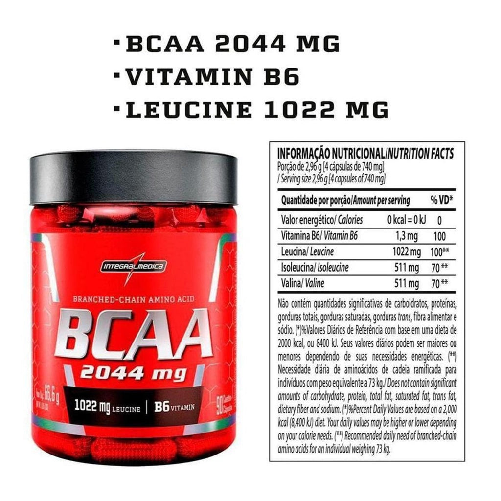 Amino Bcaa 2044 Mg 90 Caps - Integralmedica
