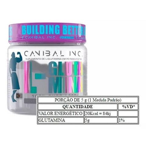 L Glutamina 300g (rendimento 60 doses) - Canibal