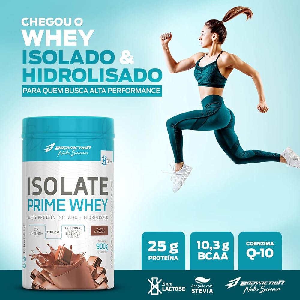 Isolate prime whey 900g ZERO LACTOSE (Proteína Isolada, Baixo Carbo) - Body Action