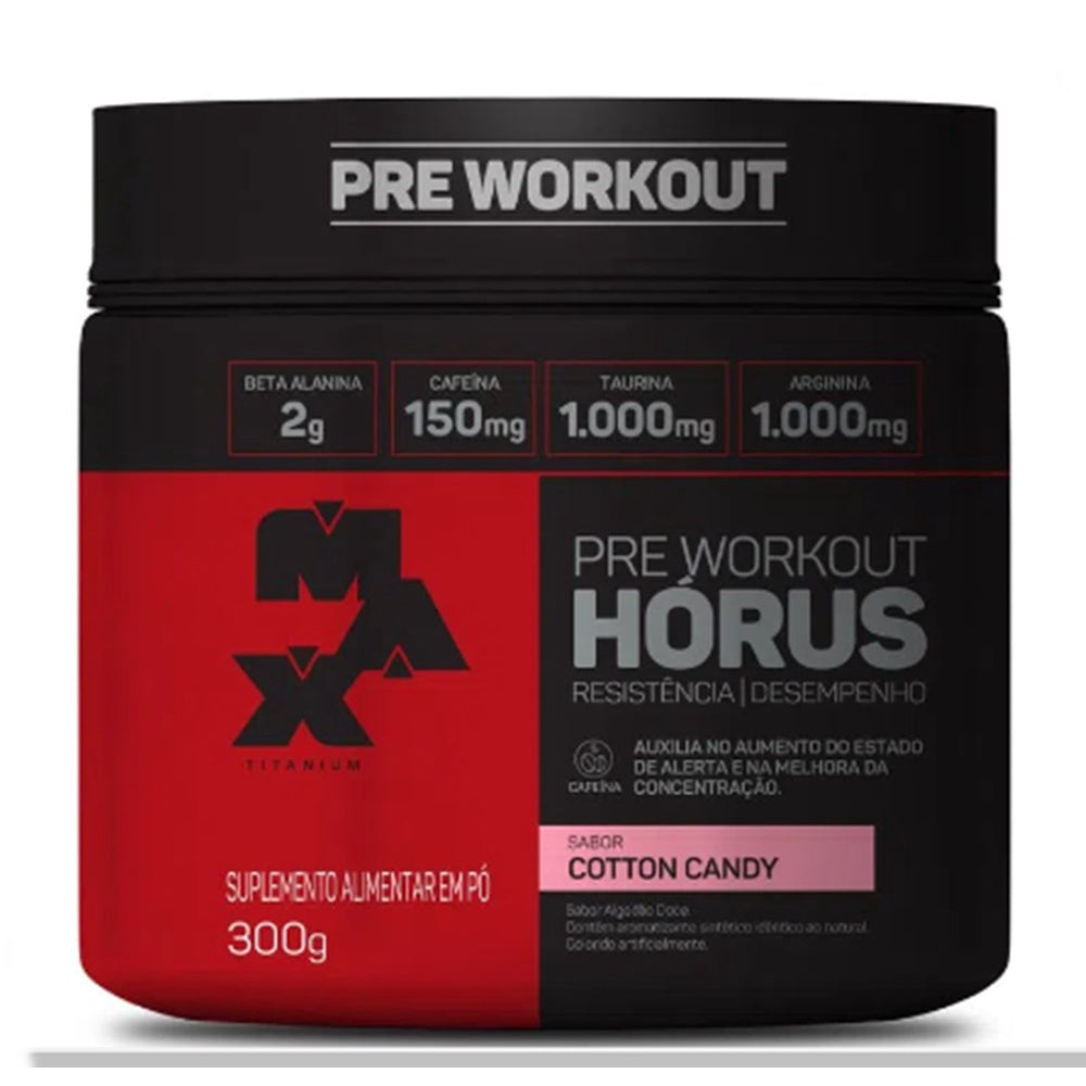 PRÉ TREINO Horus Pote 150g e 300G - Max Titanium (2g Beta Alanina) Cariani & Balestrin