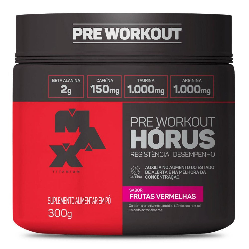 PRÉ TREINO Horus Pote 150g e 300G - Max Titanium (2g Beta Alanina) Cariani & Balestrin