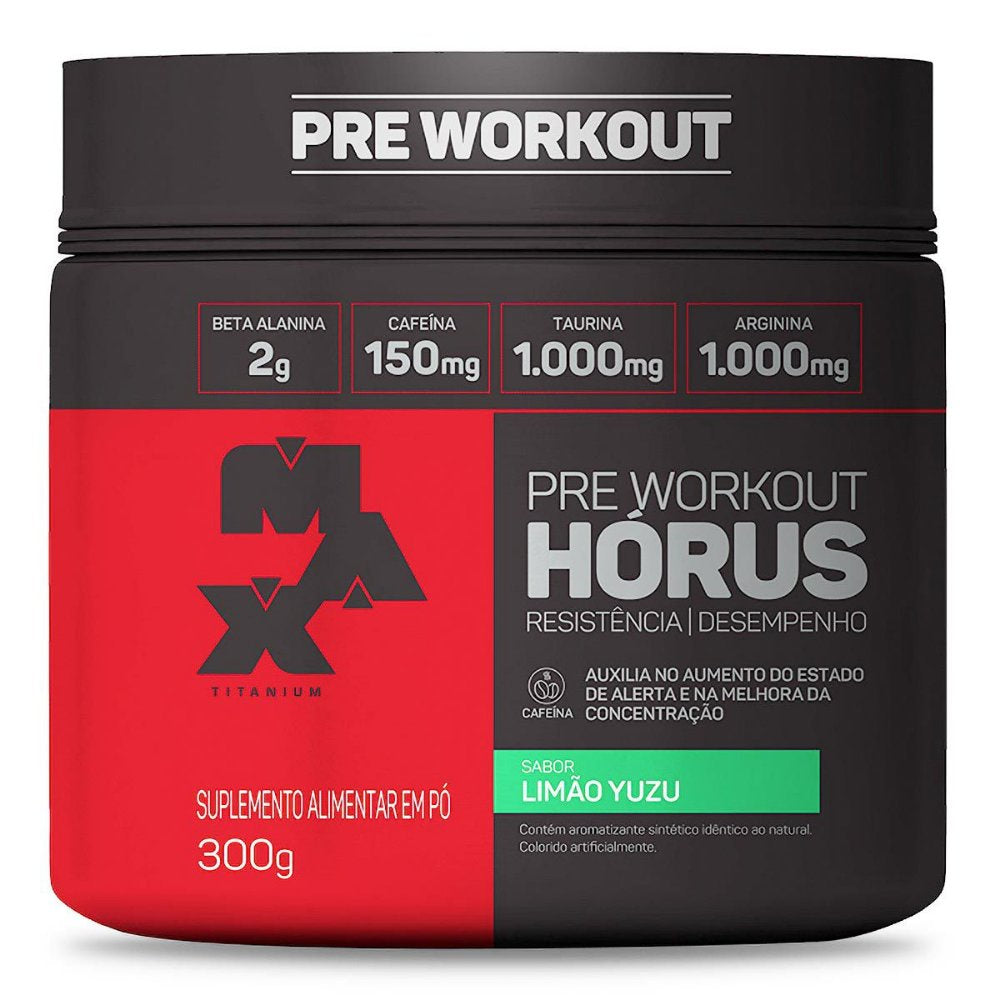 PRÉ TREINO Horus Pote 150g e 300G - Max Titanium (2g Beta Alanina) Cariani & Balestrin