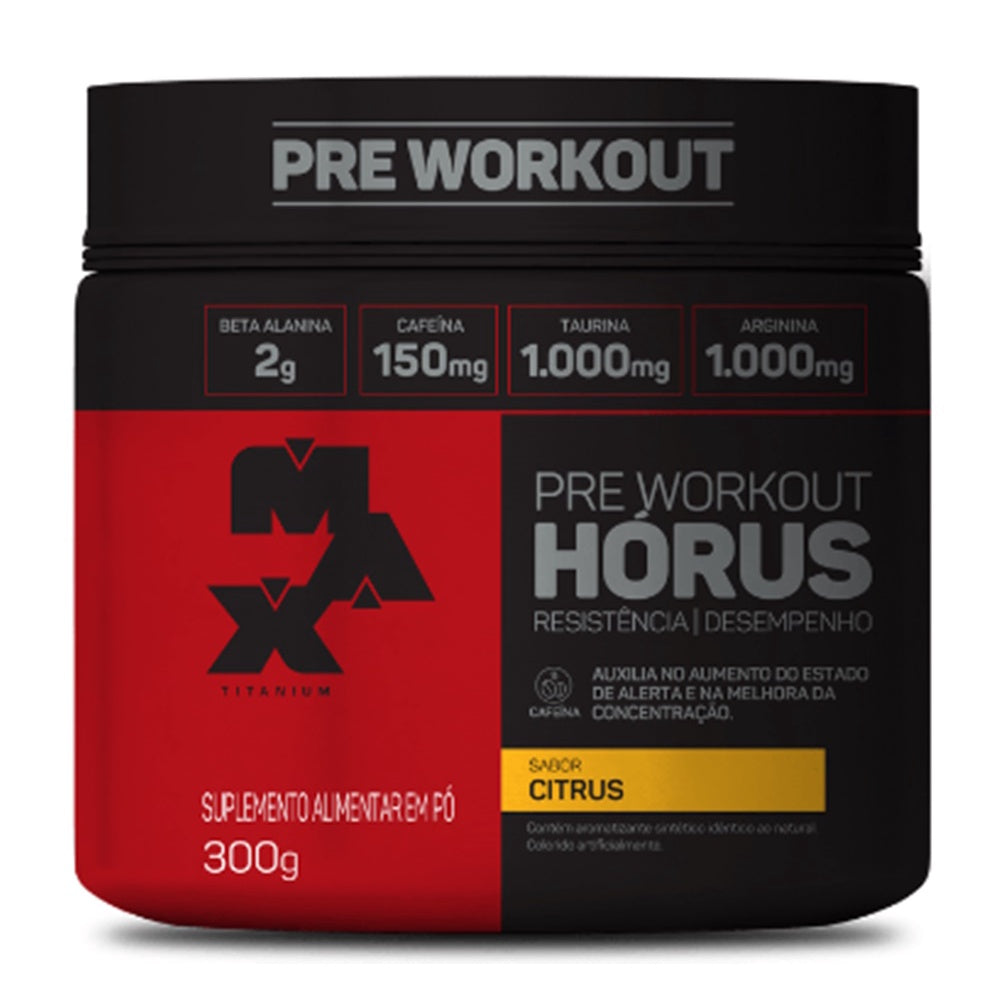 PRÉ TREINO Horus Pote 150g e 300G - Max Titanium (2g Beta Alanina) Cariani & Balestrin