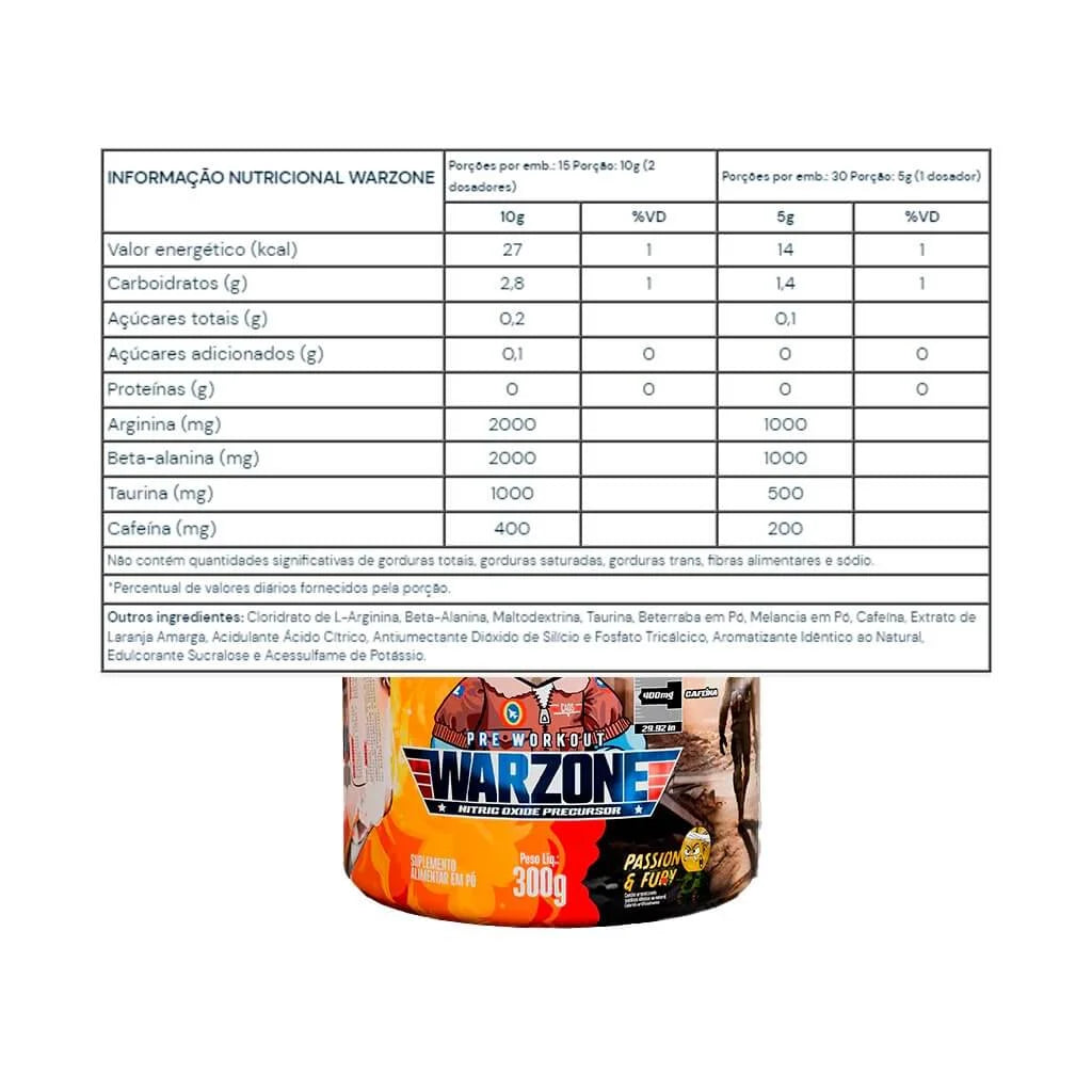 WARZONE 150G - Pré Treino - Under labz
