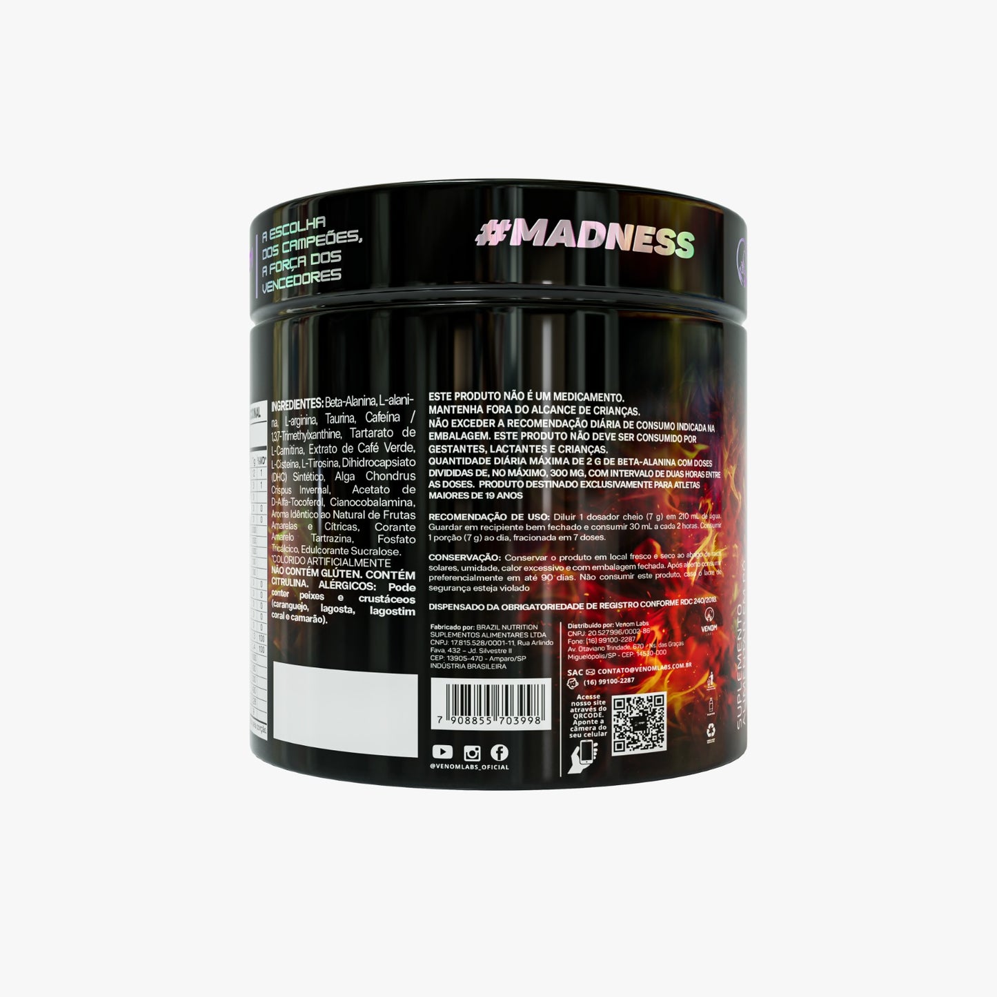 MADNESS 210g *30 doses* (PRÉ TREINO BRUTO) - Venom Labs