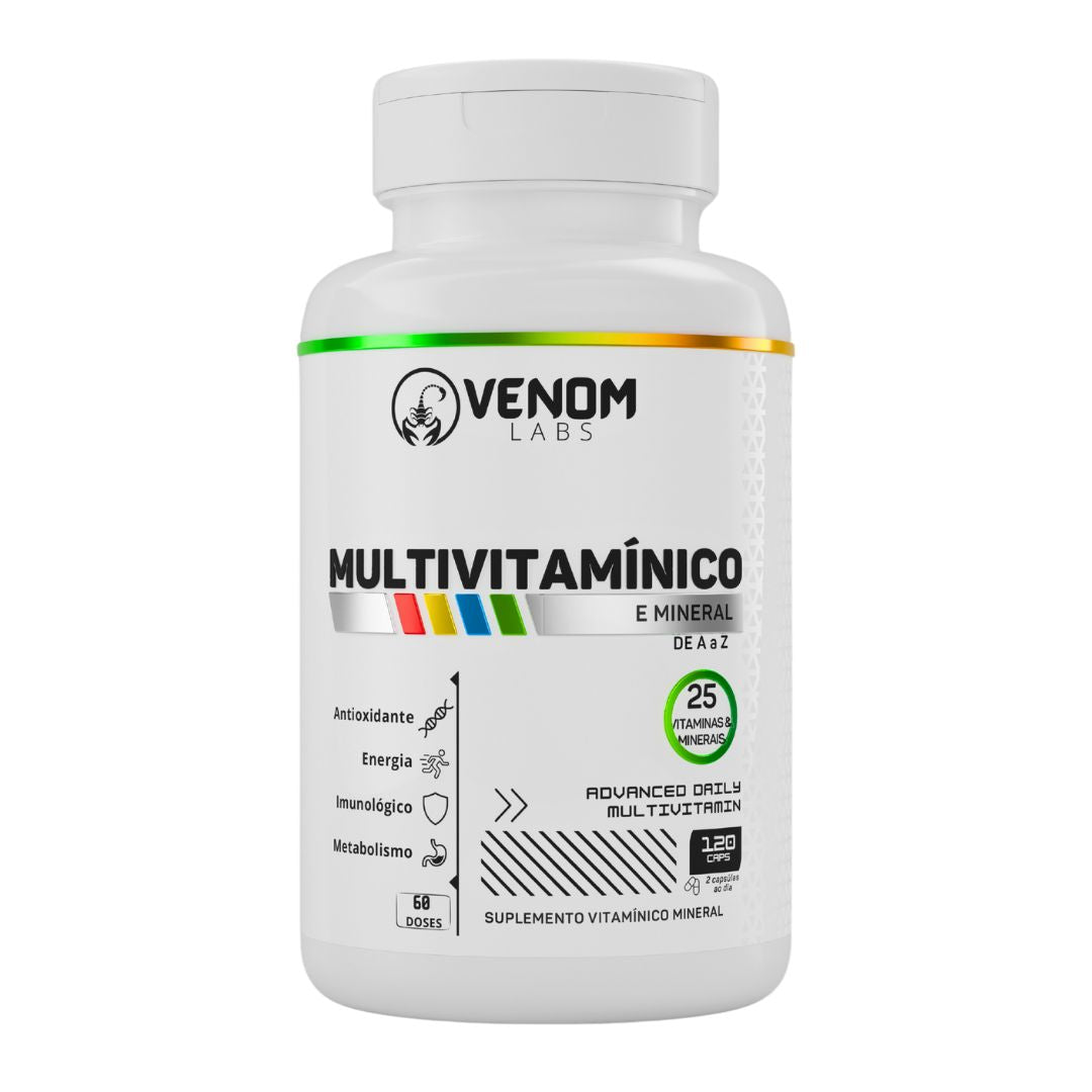 Multivitamínico - 25 Vitaminas e Minerais Venom Labs - 120 Cápsulas (60 Doses de Rendimento)