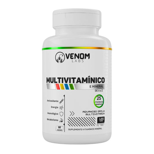 Multivitamínico - 25 Vitaminas e Minerais Venom Labs - 120 Cápsulas (60 Doses de Rendimento)