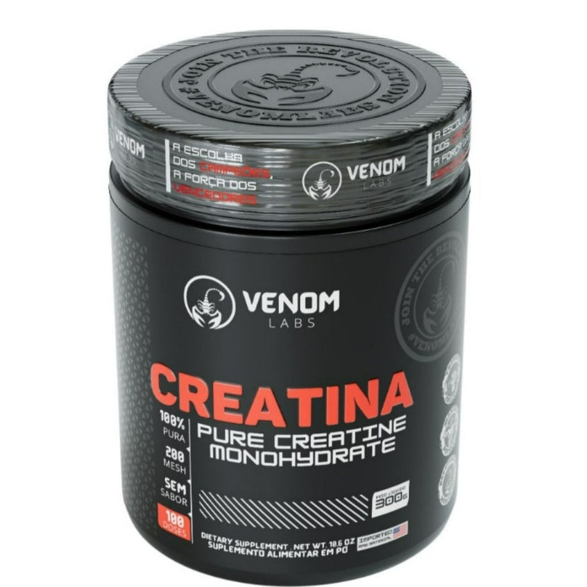 Creatina 100% 300g - Venom Labs (100% pureza nos laudos Abenutri e Coopenutri)