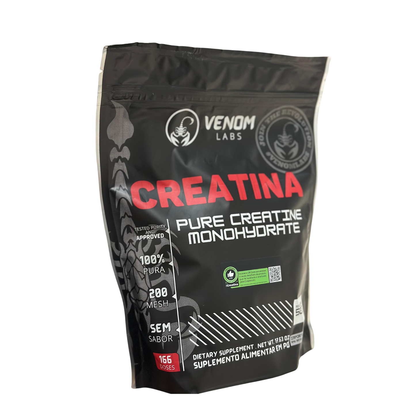 Creatina 100% pura 500g Refil - Venom Labs (laudada com 100% pureza pela Coopenutri & Abenutri)