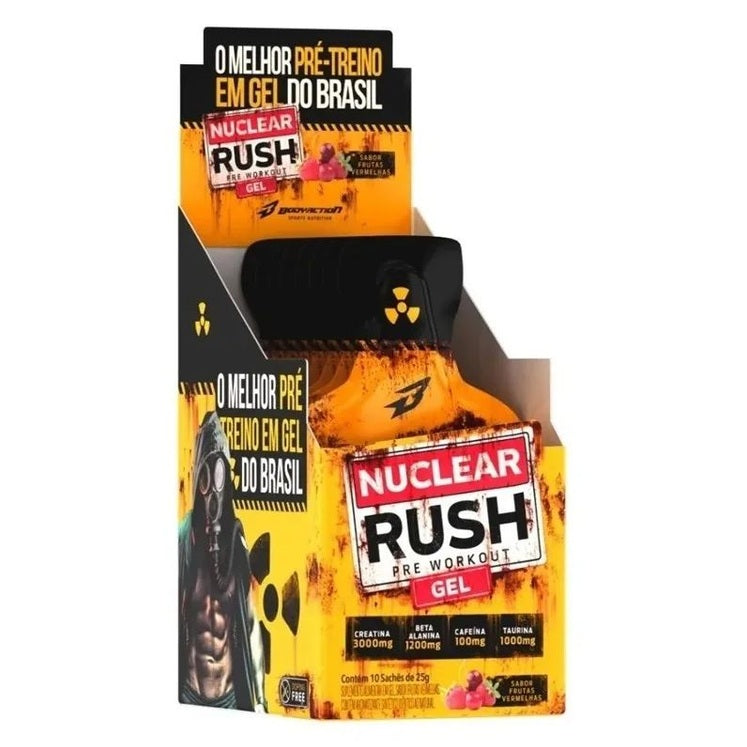 Nuclear Rush gel display c/10 sachês 25g (Pré Treino em Gel) - Body Action