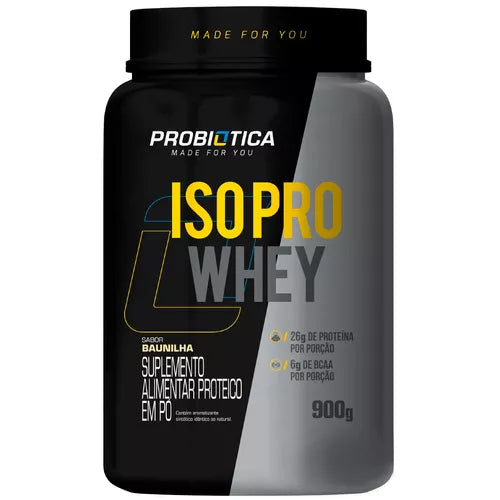 Iso Pro Whey Pote 900g (Proteína 100% Isolada do Leite - 1,3g Carbo) - Probiotica