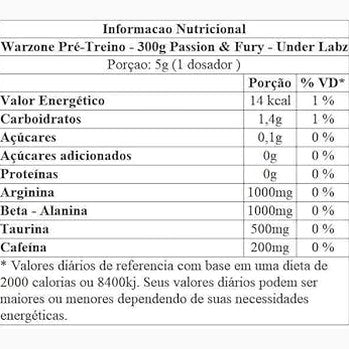 WARZONE 300G (Pré Treino) - Under Labz