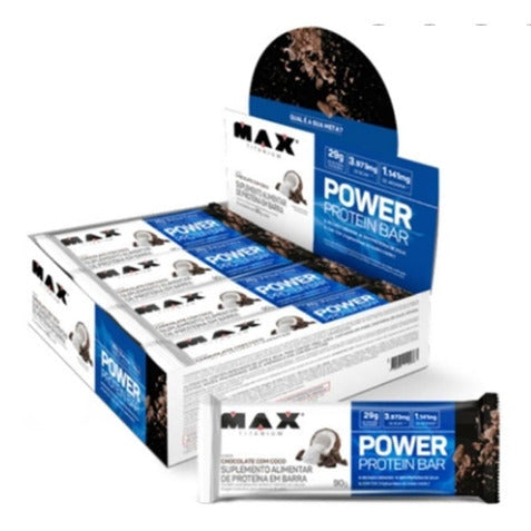 Barra Proteína Max Titanium Power Protein Whey Bar Cx 12 Un