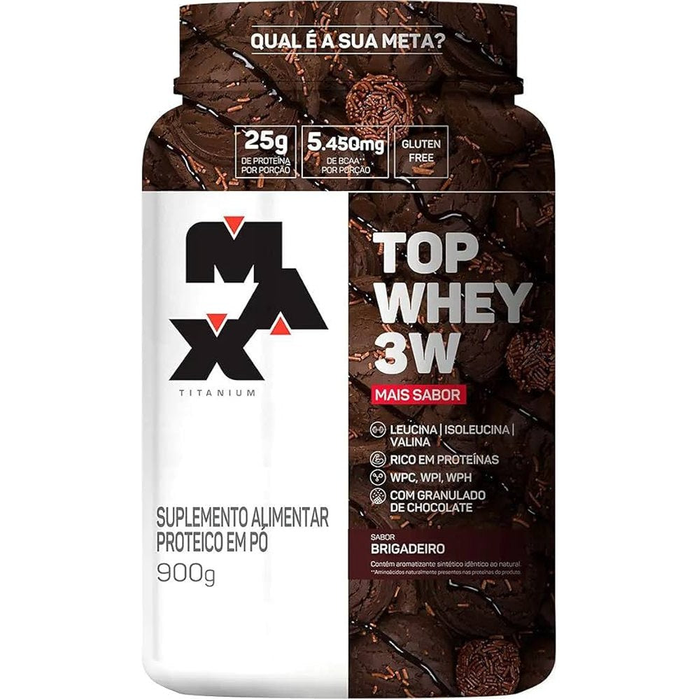 Top Whey 3W Pote 900G ( + Performance & + Sabor) Max Titanium