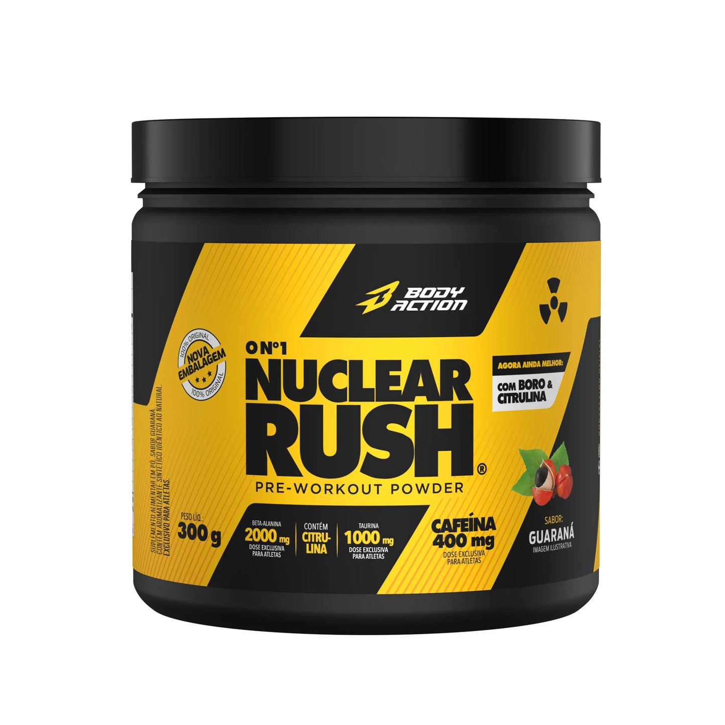 NUCLEAR RUSH 300G Pré Treino com 2000mg Beta Alanina - Body Action