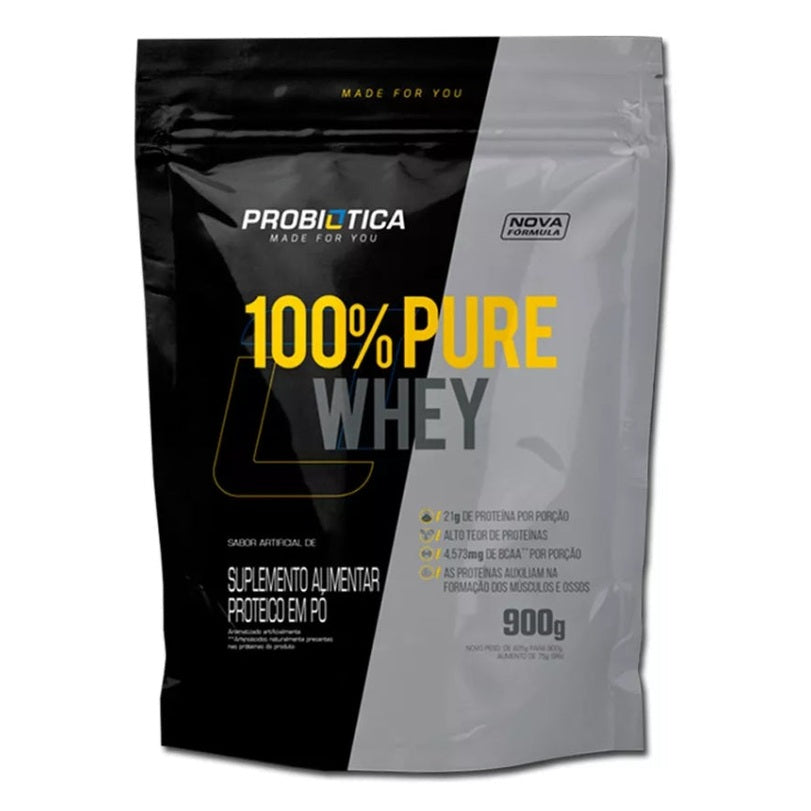 100% Pure Whey Protein Probiótica - Refil 900g