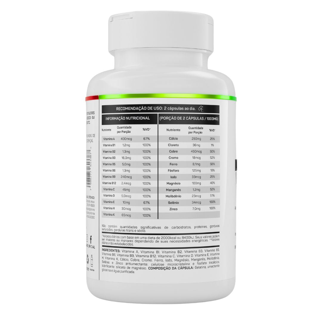 Multivitamínico - 25 Vitaminas e Minerais Venom Labs - 120 Cápsulas (60 Doses de Rendimento)