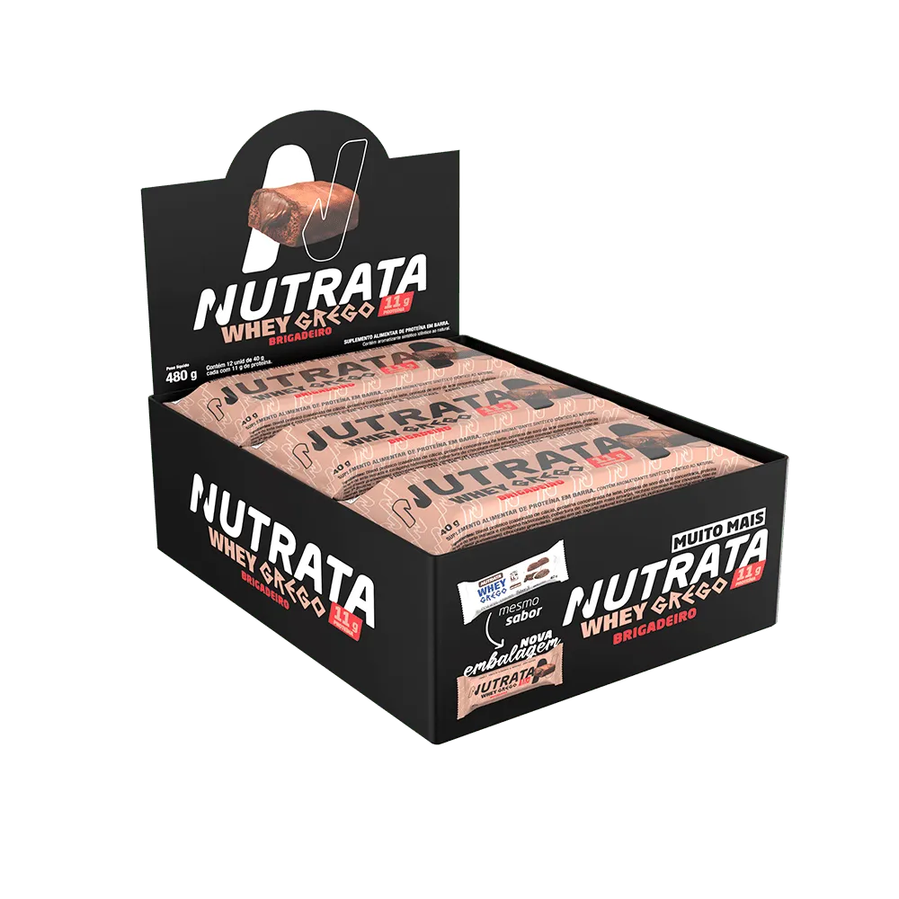 Whey Grego Bar (caixa com 12 unds) - Nutrata