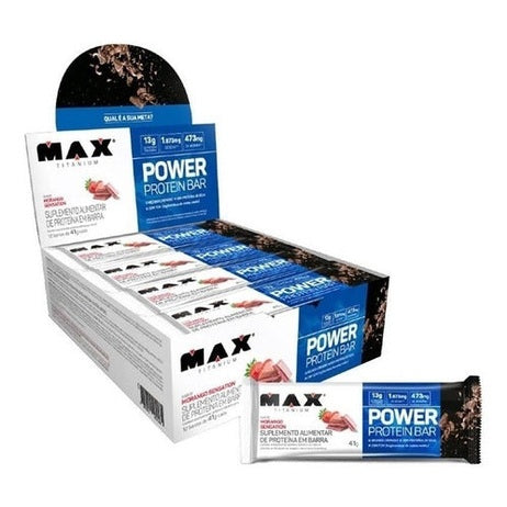 Barra Proteína Max Titanium Power Protein Whey Bar Cx 12 Un