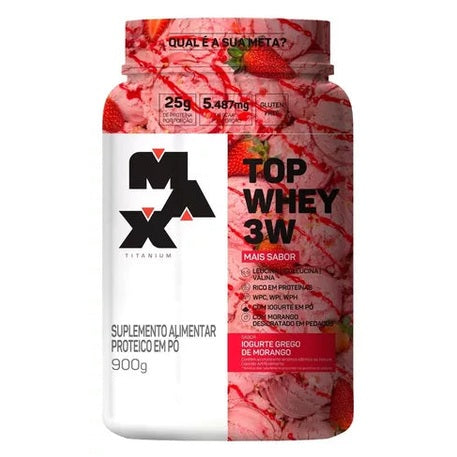 Top Whey 3W Pote 900G ( + Performance & + Sabor) Max Titanium