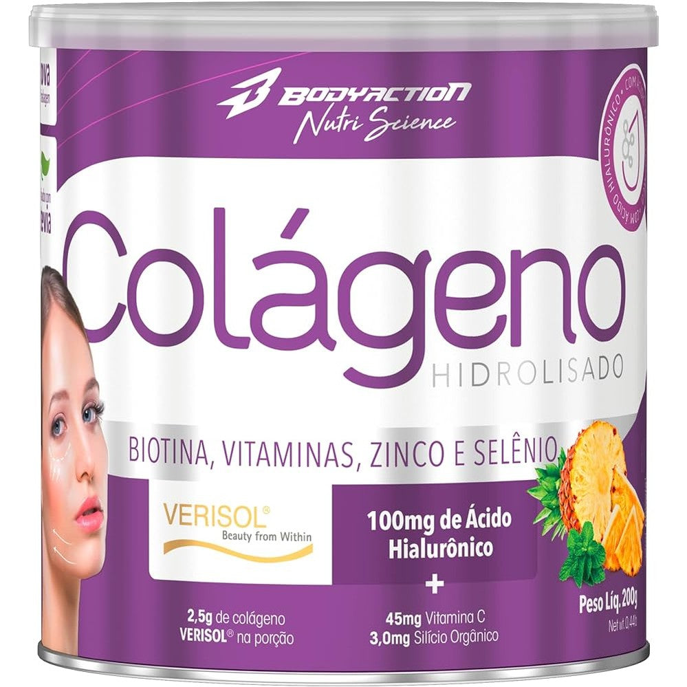 Colágeno hidrolisado VERISOL + ct-1 (ácido hialurônico) 200g 20 DOSES - Body Action