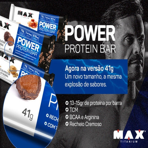 Barra Proteína Max Titanium Power Protein Whey Bar Cx 12 Un