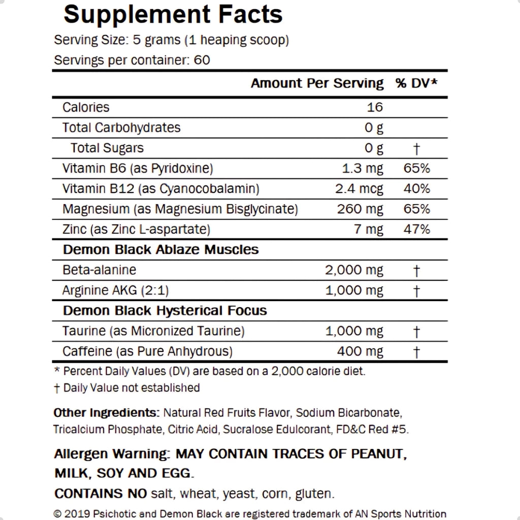 Psichotic Demon Black (300G) - Demons Lab