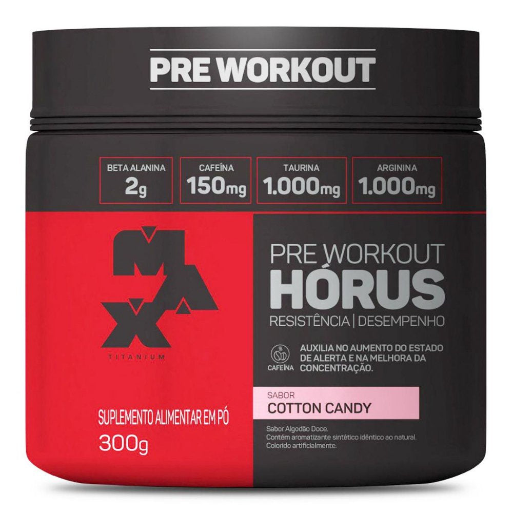 PRÉ TREINO Horus Pote 150g e 300G - Max Titanium (2g Beta Alanina) Cariani & Balestrin