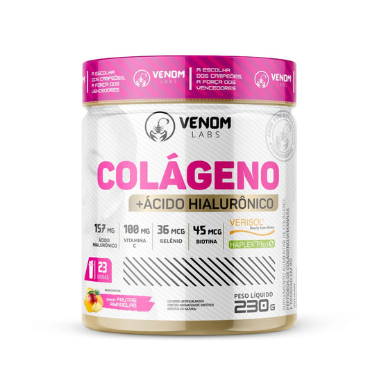 Colágeno Hidrolisado + Ácido Hialurônico 230g ( selos de pureza Verisol + Haplex) VENOM LABS