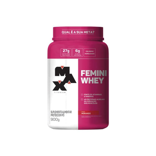 Femini Whey Protein 900G Pote Whey Feminino Com Colageno E Vitaminas - Max Titanium