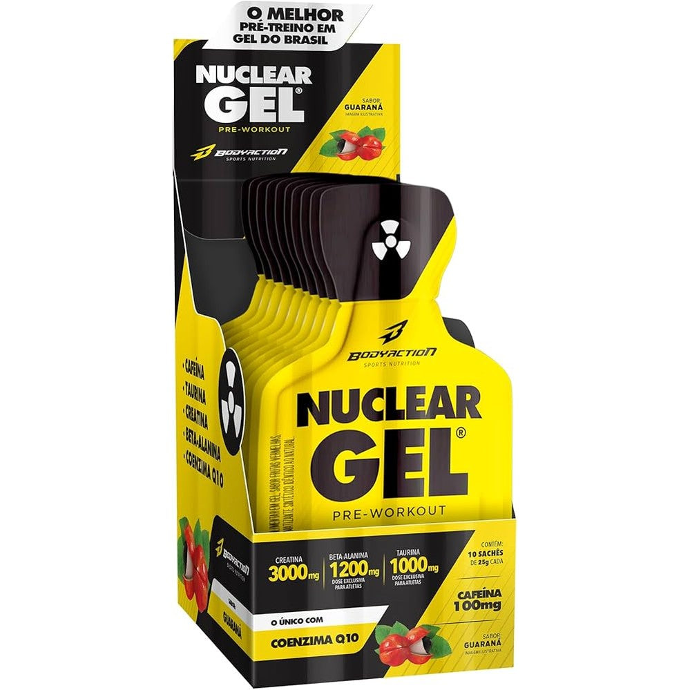 Nuclear Rush gel display c/10 sachês 25g (Pré Treino em Gel) - Body Action