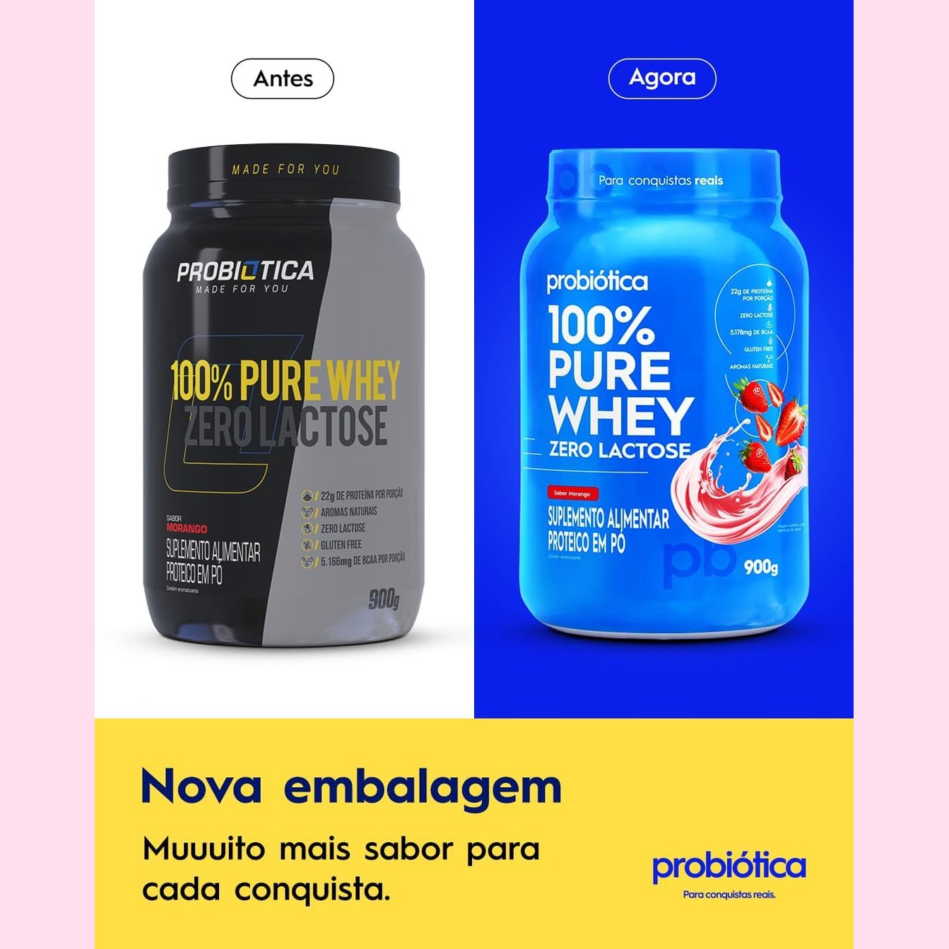 Whey Protein 100% Pure(Zero Lactose) 900G -  Probiótica