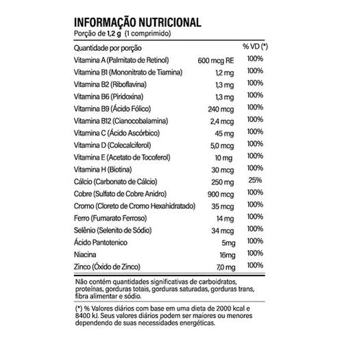 Multi Vitamin 90 Tabs - Multivitaminico 90 Doses - Canibal