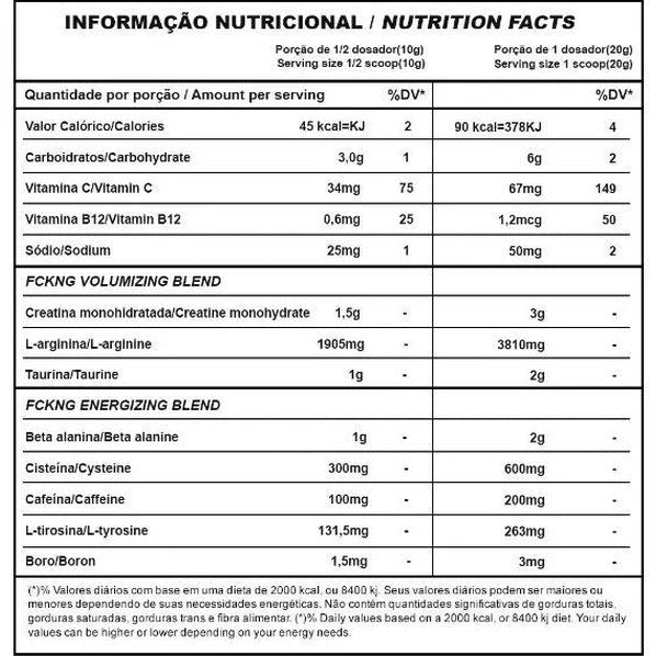 Fckng Booster 600G (pré treino) Under Labz