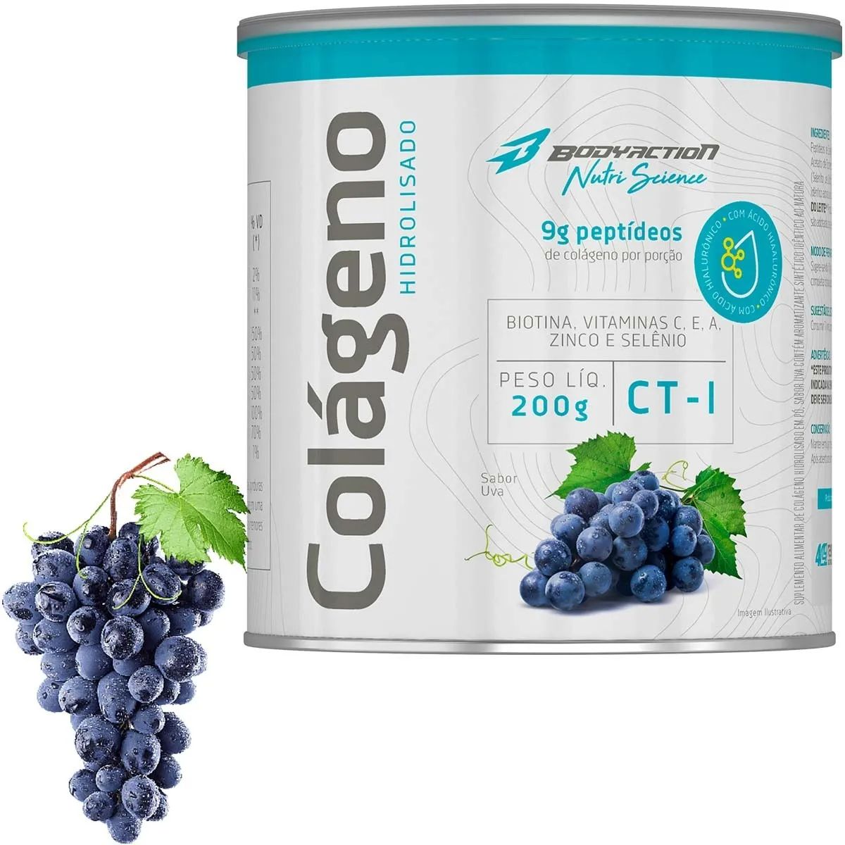 Colágeno hidrolisado VERISOL + ct-1 (ácido hialurônico) 200g 20 DOSES - Body Action