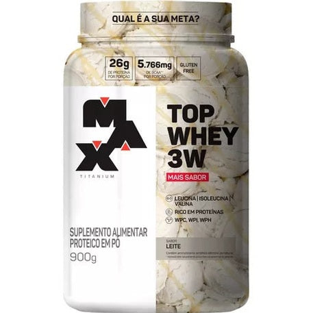 Top Whey 3W Pote 900G ( + Performance & + Sabor) Max Titanium
