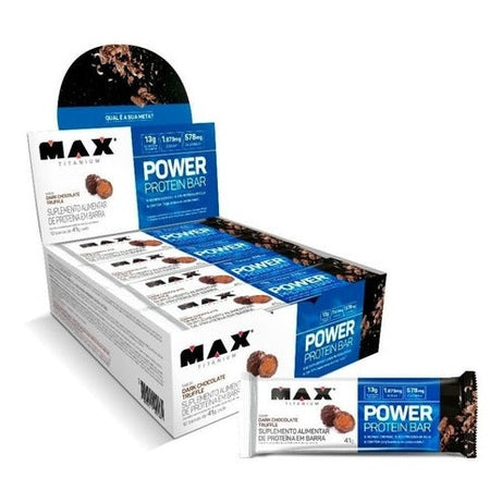 Barra Proteína Max Titanium Power Protein Whey Bar Cx 12 Un