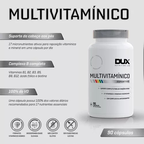Multivitamínico - Pote 90 Cápsulas (90 dias de rendimento) Dux Nutrition