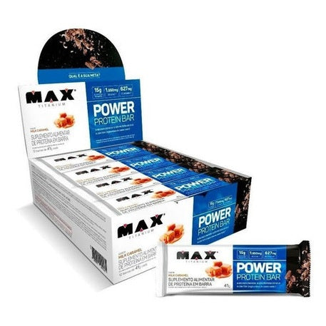 Barra Proteína Max Titanium Power Protein Whey Bar Cx 12 Un