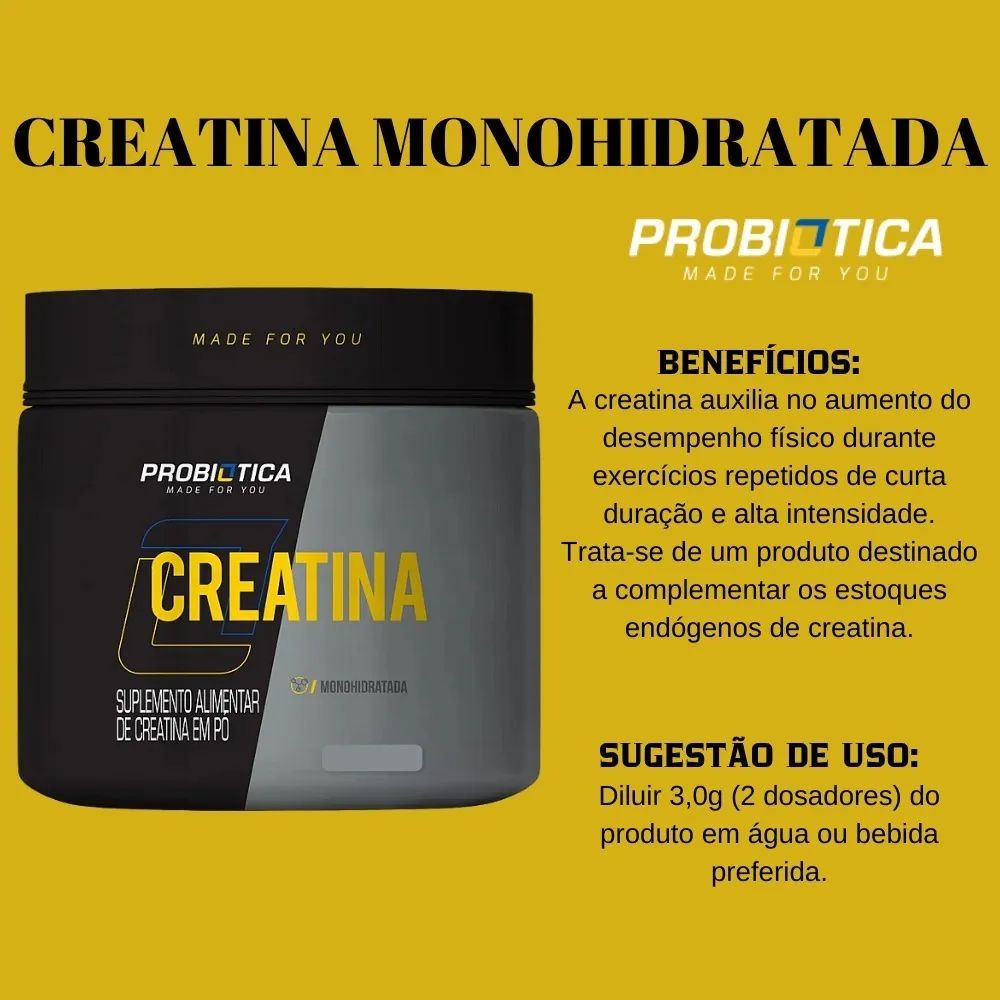 CREATINA PURA POTE 100 GRAMAS - PROBIÓTICA 100% PURA