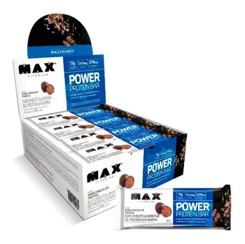 Barra Proteína Max Titanium Power Protein Whey Bar Cx 12 Un
