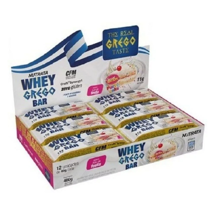 Whey Grego Bar (caixa com 12 unds) - Nutrata