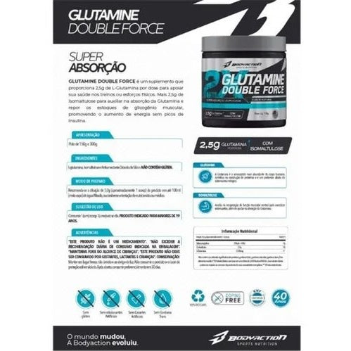 Glutamine double force 150g - body action