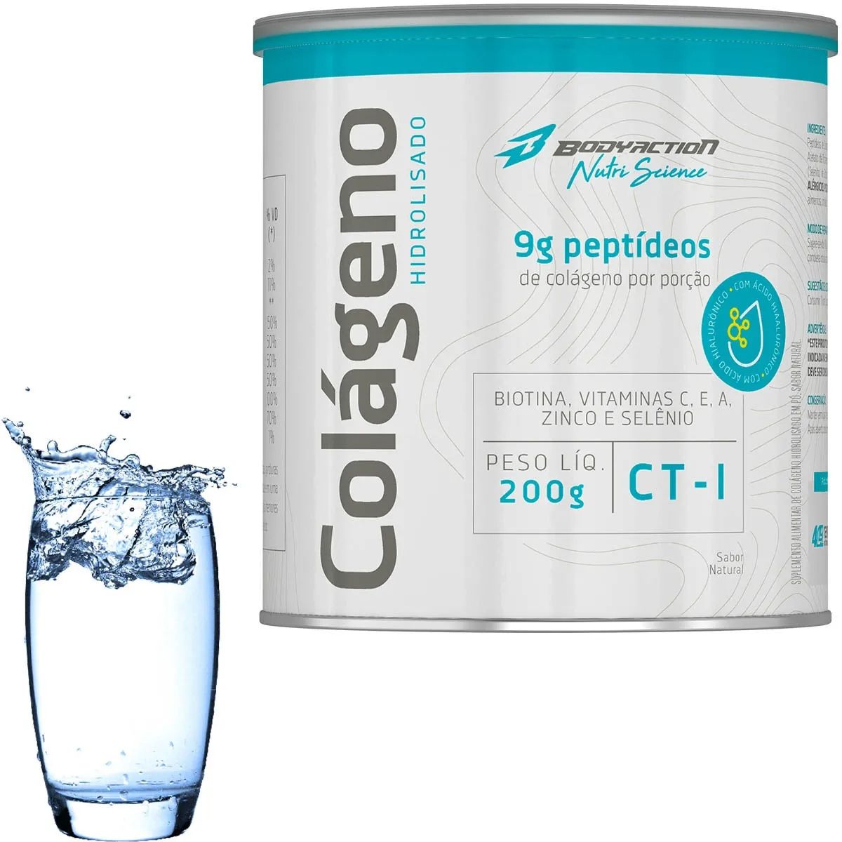 Colágeno hidrolisado VERISOL + ct-1 (ácido hialurônico) 200g 20 DOSES - Body Action