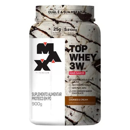 Top Whey 3W Pote 900G ( + Performance & + Sabor) Max Titanium
